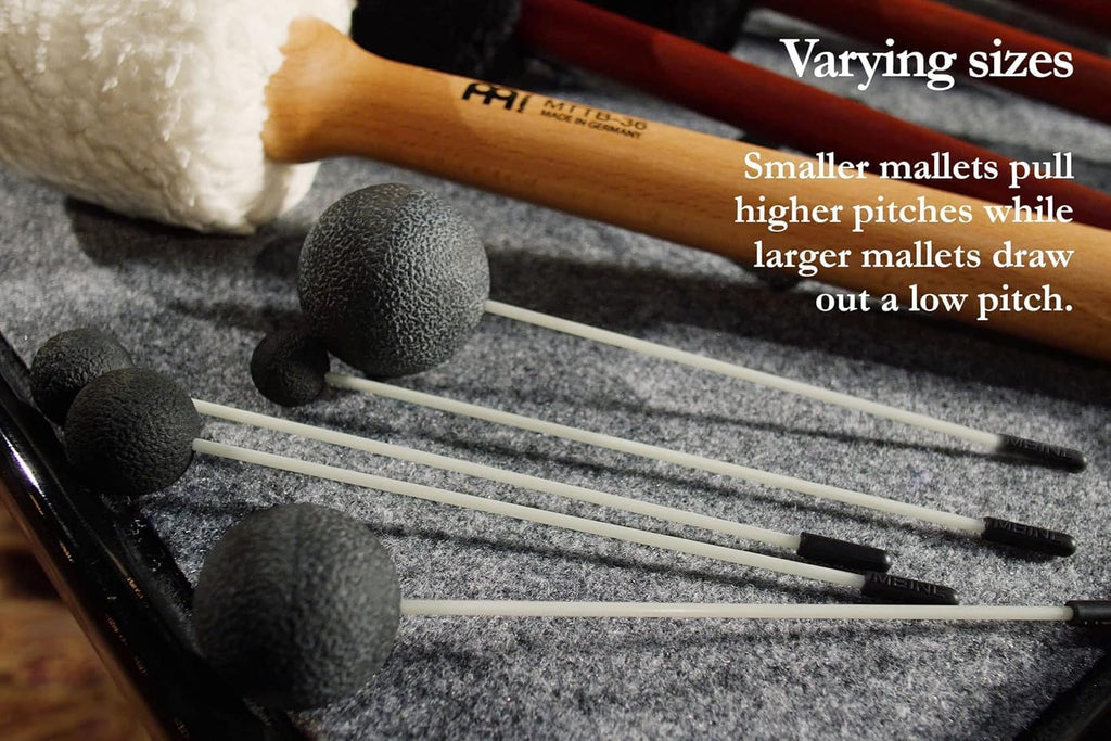 Gong Resonant Mallet 5-pc Set, Produces Whale Singing, Atmospheric Sound Effects with Rubber Ball Head — For Meditation, Sound Baths or Yoga, 2-YEAR WARRANTY