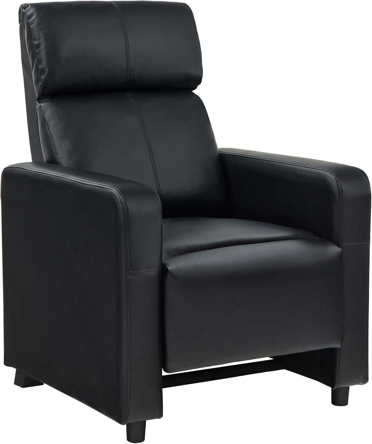 Coaster Home Furnishings - Toohey - Faux Leather - 5-piece Theater Seating with Consoles and Recliners with Tufted Backrests and Slim Track Armrests - Living Room, Home Theater - Black - 600181-S3A