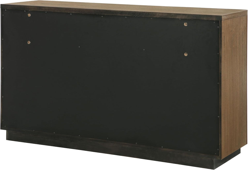 Coaster Home Furnishings - Terrace - Wood - 6-Drawer Dresser Cabinet with Transitional Style, Rectangular Structure, Brown-Toned Hardware, Felt-Lined Top Drawers - Ash Brown - 224903