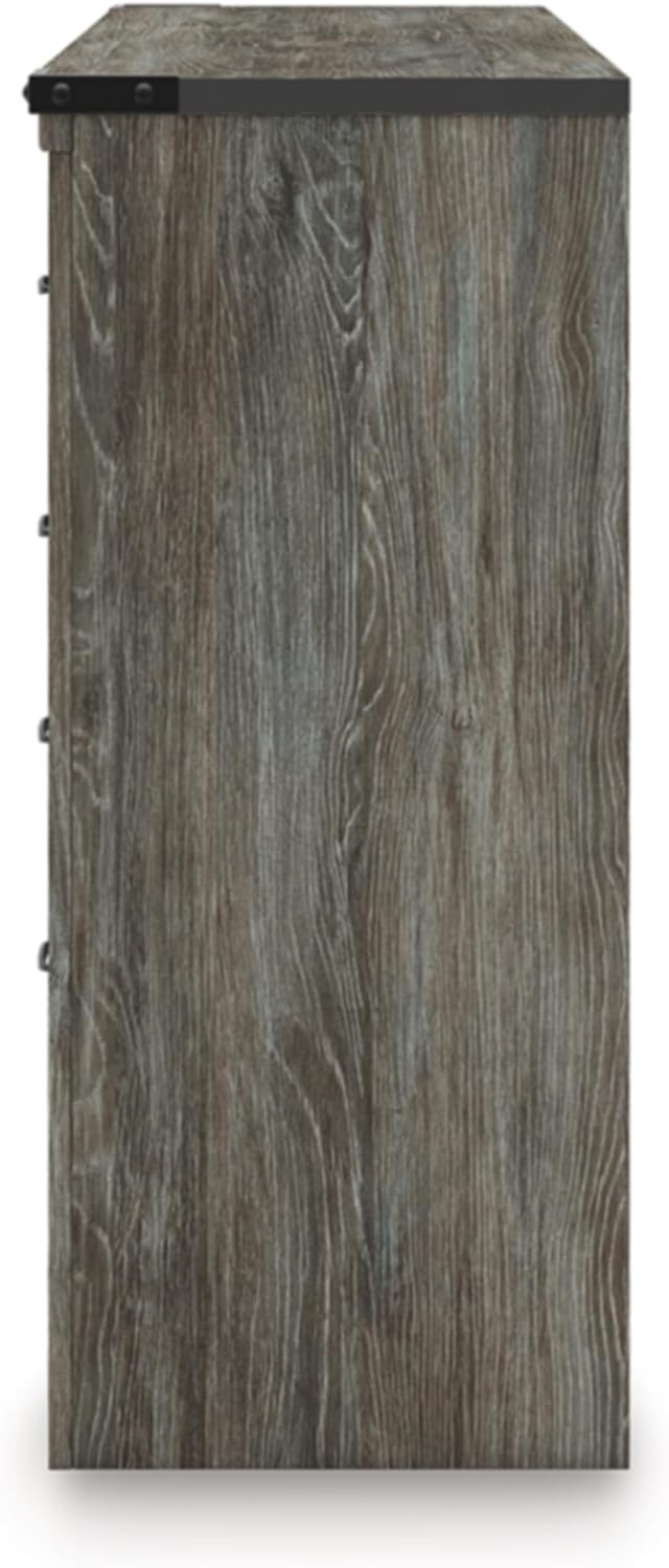 Signature Design by Ashley Frandern Casual Rustic Dresser with 6 Smooth-Gliding Drawers, Meets ASTM International Safety Standards, Wood and Decorative Laminate, Gray