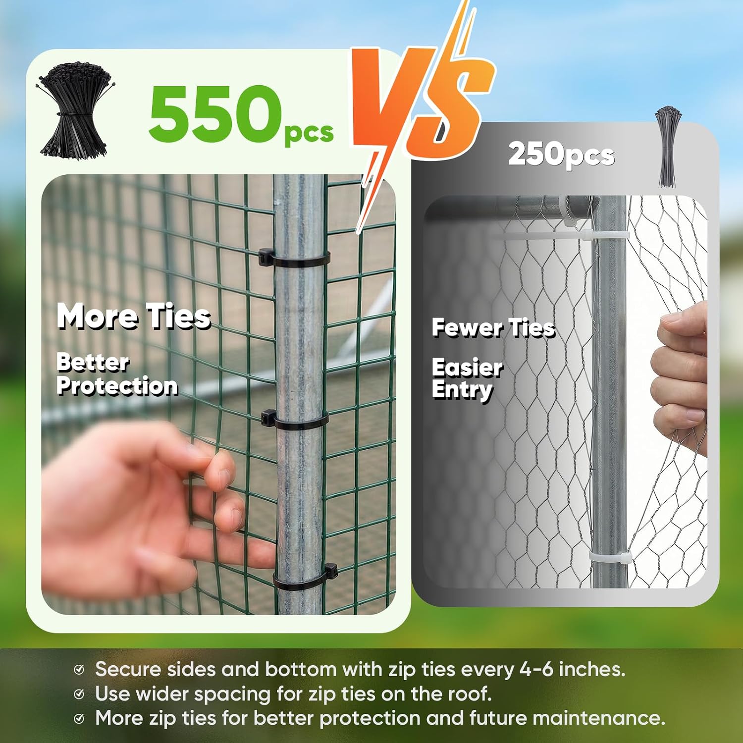 Quictent Large Metal Chicken Coop Run for 20+ Poultry with Side Hardware Cloth & Waterproof Cover, Advanced Series Outdoor Walk-in Cage Hen Duck Rabbit Dog Pen Yard Farm House, 12x9x6.6FT