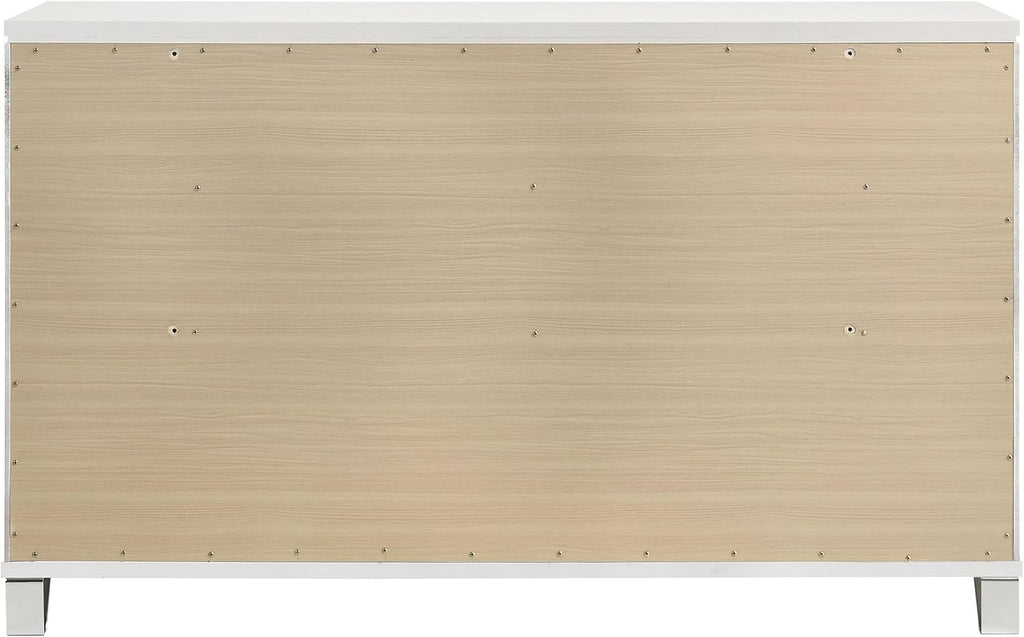 Coaster Home Furnishings Marmore Contemporary 64-inch 9-Drawer Bedroom Dresser Clothing Storage Cabinet Wide Chest of Drawers Organizer Unit White 224963