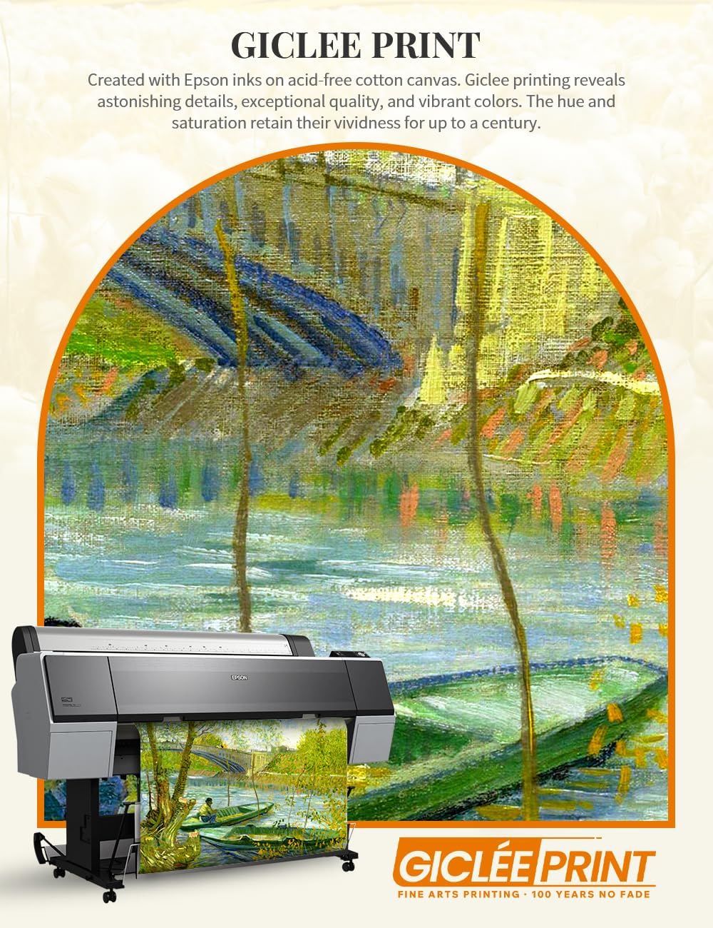DECORARTS - Vincent Van Gogh Fishing in the Spring, Pont de Clichy Wall Art, Large Giclee Canvas Print Gallery Wrapped Van Gogh Art 40x30, Made in USA