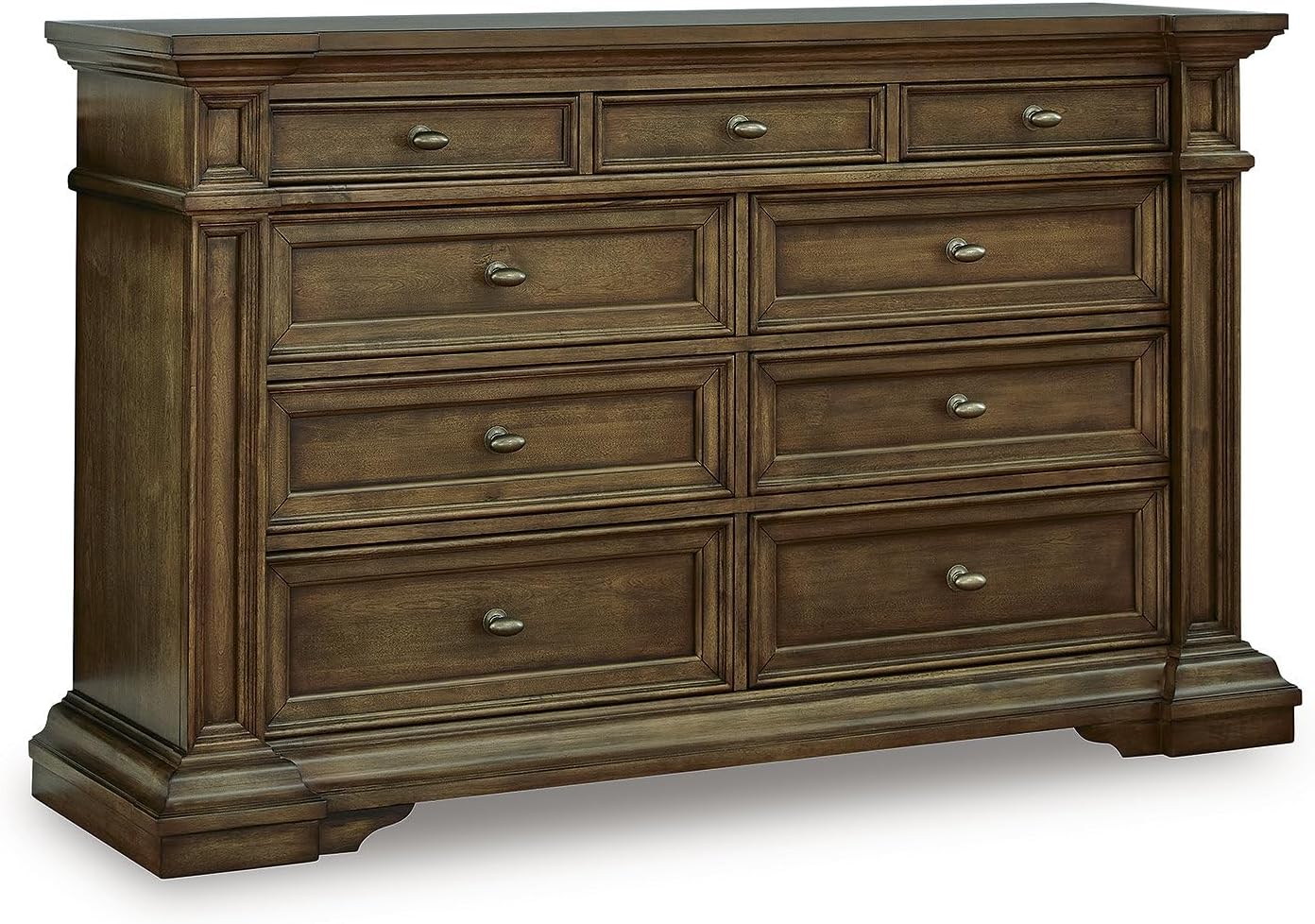 Signature Design by Ashley Thoridan Traditional 9-Drawer Dresser with Safety Stop and Anti -Tipping, Dark Brown