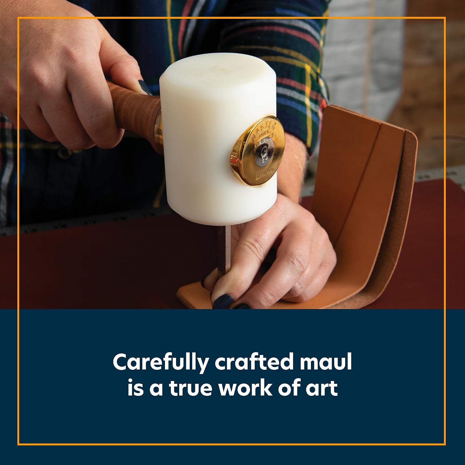 Weaver Leather Supply Barry King Wood Mallet, Leather Working Mallet with Ergonomic Contoured Handle, Wooden Hammer for Stamping and Tooling