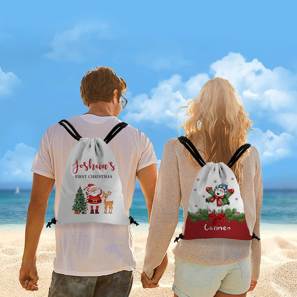 Custom Drawstring Backpack with Name Personalized Bulk Golf Beach Draw String Bags for Small Business Swim Sport Camping Vacation Travel Gym Men Women-20 PCS