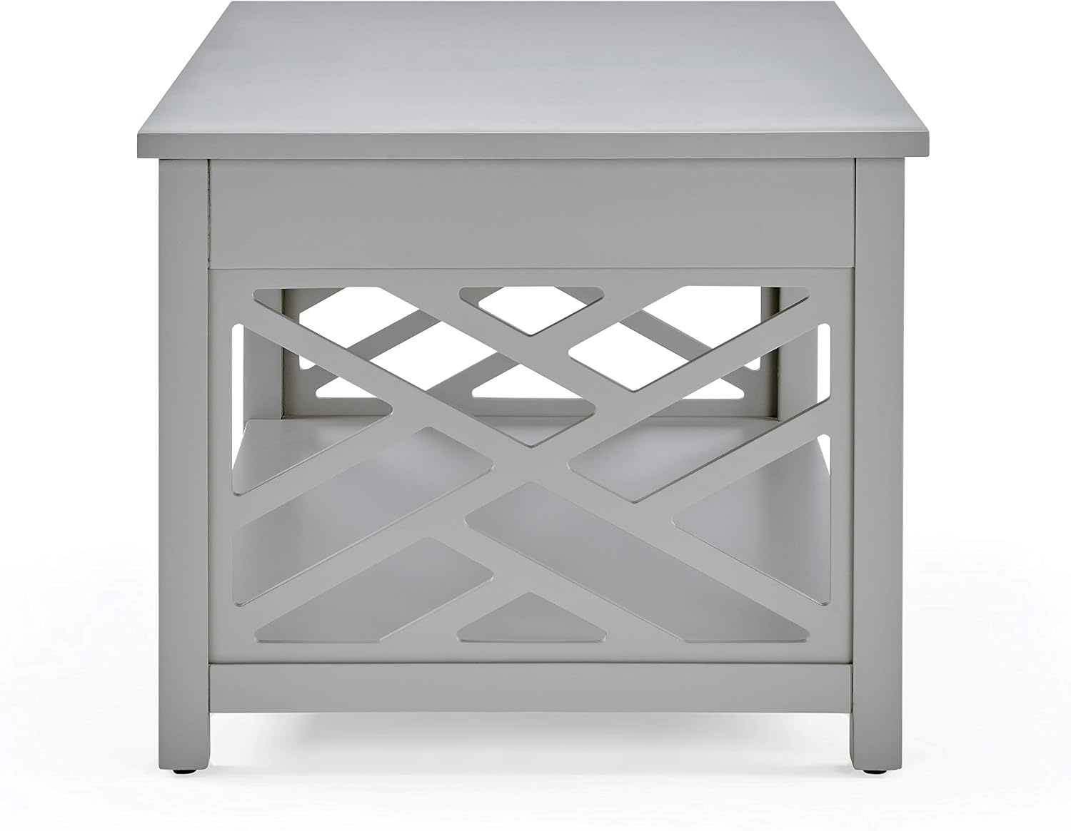 Coventry 36 in. W Wood Coffee Table, Traditional Modern Design, Includes Open Detailing & Storage Shelf, Gray Finish, Cottage, Loft, Apartment, Accent Furniture, End Table, Side Table