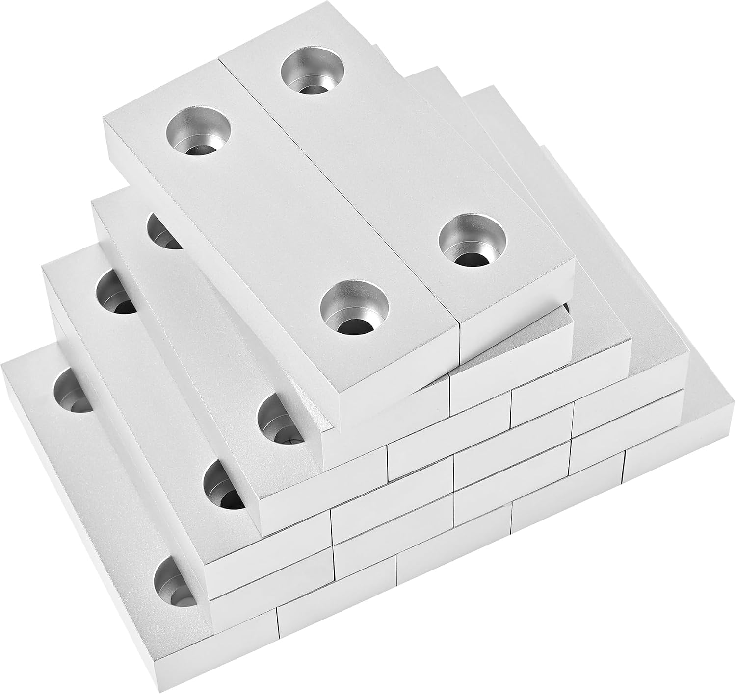 10 Sets(20Pcs) Aluminum Soft Jaws Set, 6 inch Vise Jaws 6' x 2' X 1',10Set Vise Soft Jaws Fit to 6' Kurt Vise Jaws,Silver