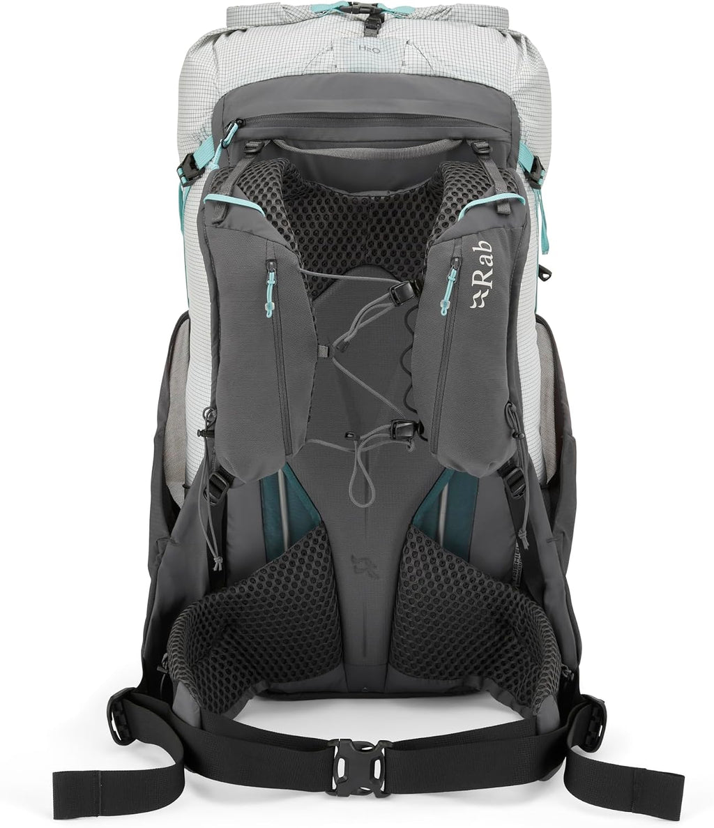 Rab Women's Muon ND Hiking Pack - Lightweight Durable Backpack for Hiking, Trekking, & Backpacking - Pewter/Graphene - 40-Liter (Back Length - Small)
