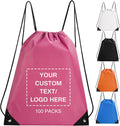 Fyore Custom Drawstring Bags with Logo, 10/50/100 Pack Bulk Personalized String Backpacks for Gym, Sports, Events, Travel, Daily Use, Business Activities