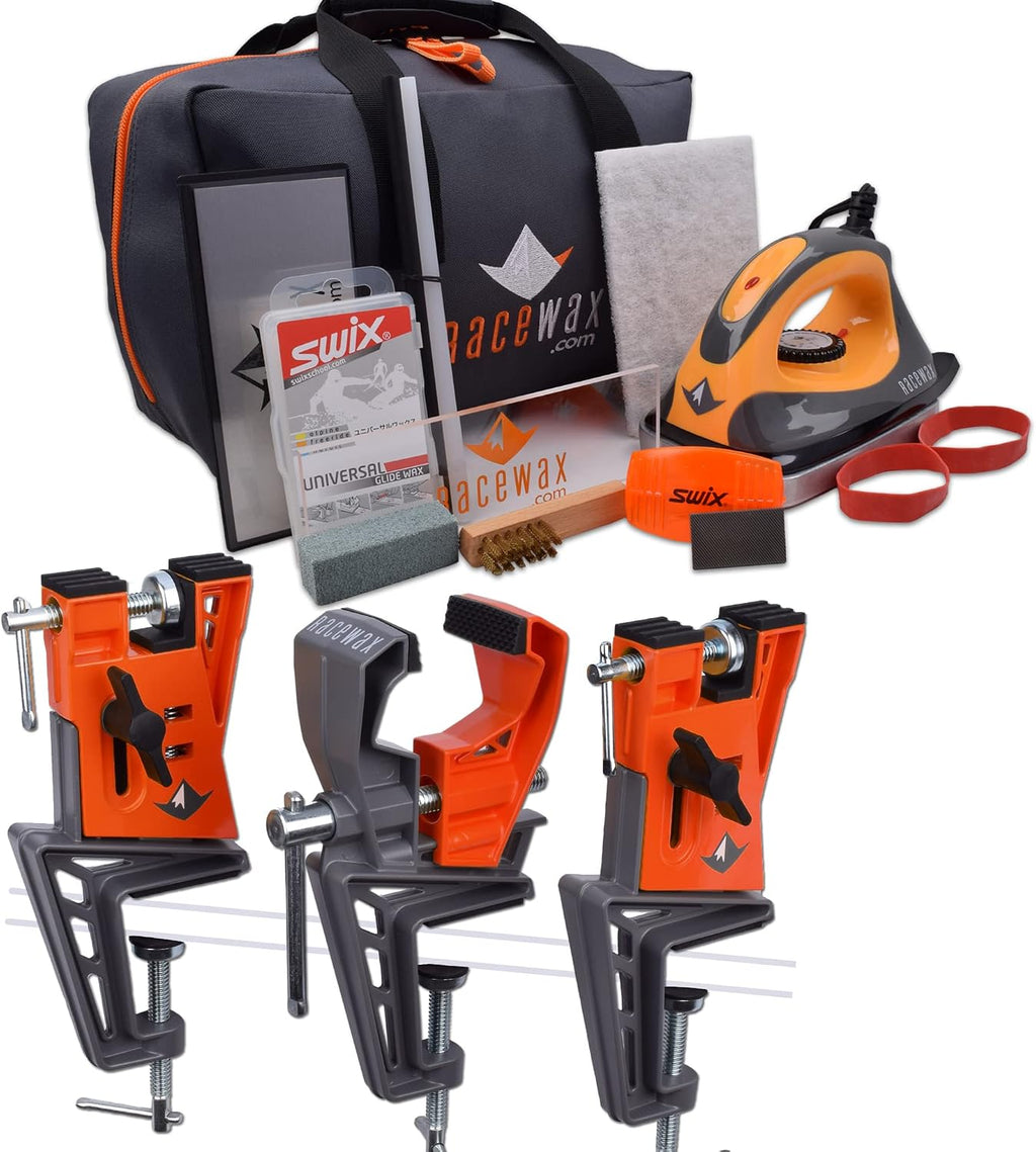 RaceWax Uni Ski Wax Tuning Kit Plus All Metal World Cup Ski Vise - (ZS-7905)