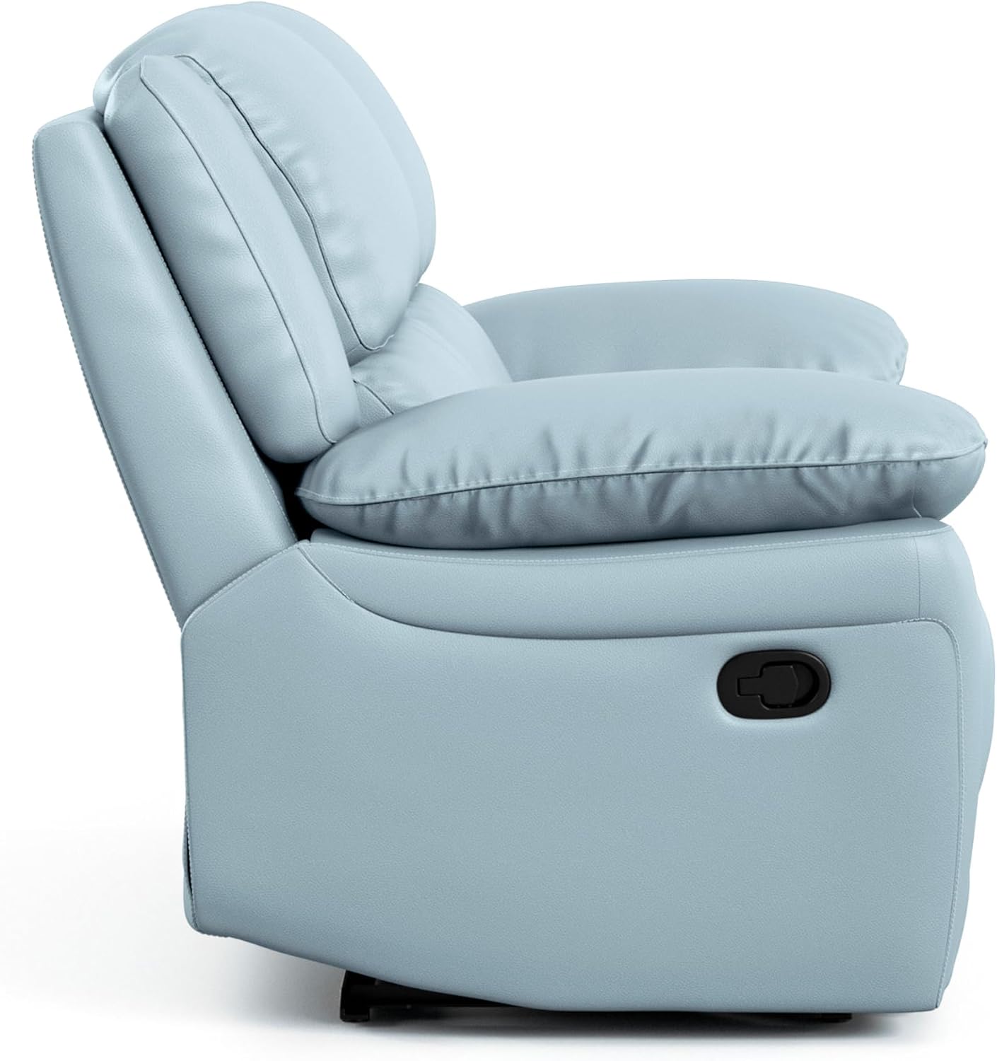 Furniture of America Sorin Modern Leather Recliner Loveseat with Pillow Armrests and High Density Foam, Reclining Sofa, Comfortable Couch for Living Room, Office, FSC Certified, Blue