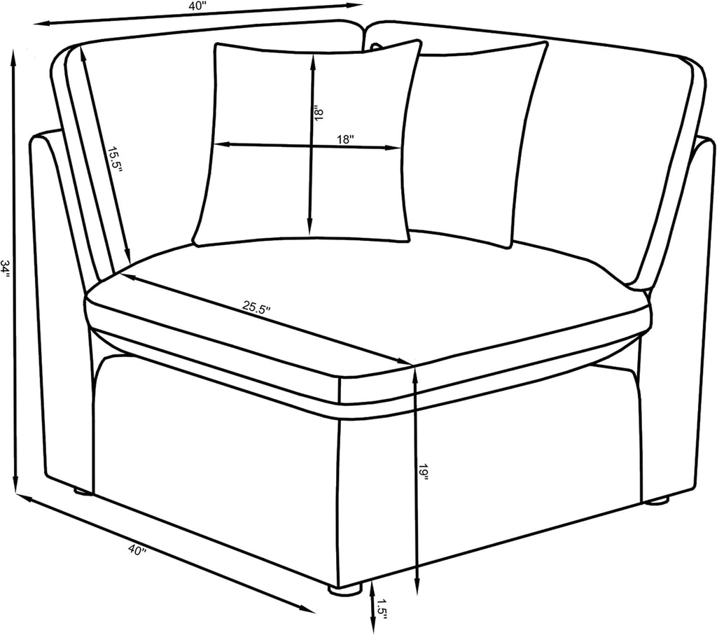Coaster Home Furnishings - Hobson - 5-Piece Upholstered Modular Sectional Sofa with Accent Pillows and Sloped Track Armrests - Living Room - Ivory - 551451-SETA