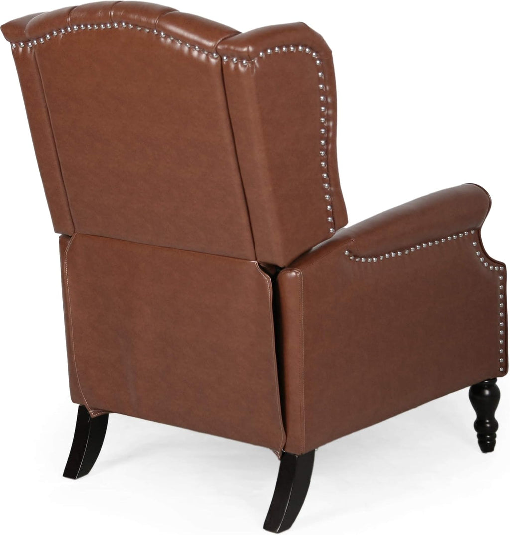 Christopher Knight Home Elaine Contemporary Tufted Recliners (Set of 2), Cognac Brown + Dark Brown