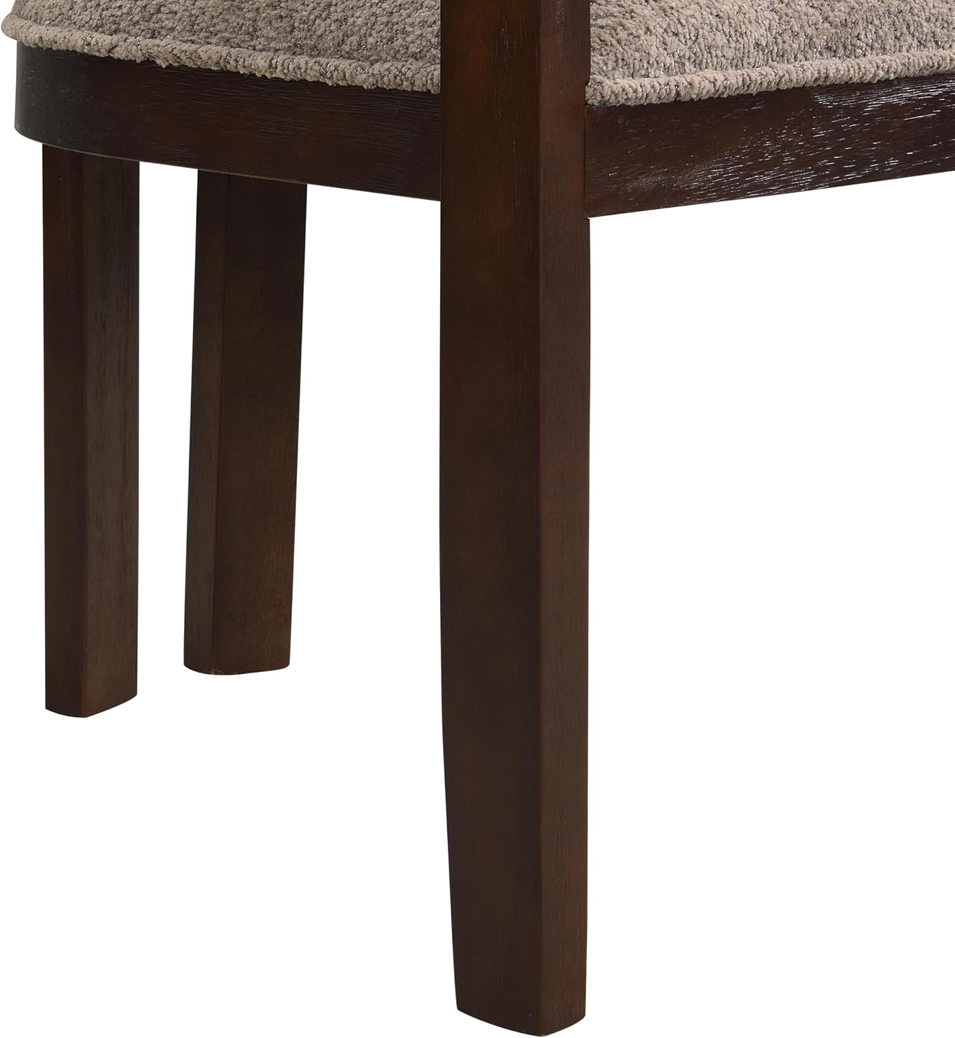 Christopher Knight Home Falcon Boucle Fabric Upholstered Dining Chairs Set of 2, Modern Wooden Dining Armchair, Curved Backrest Kitchen Side Chair,Living Room Accent Chair Extra Seat, Espresso