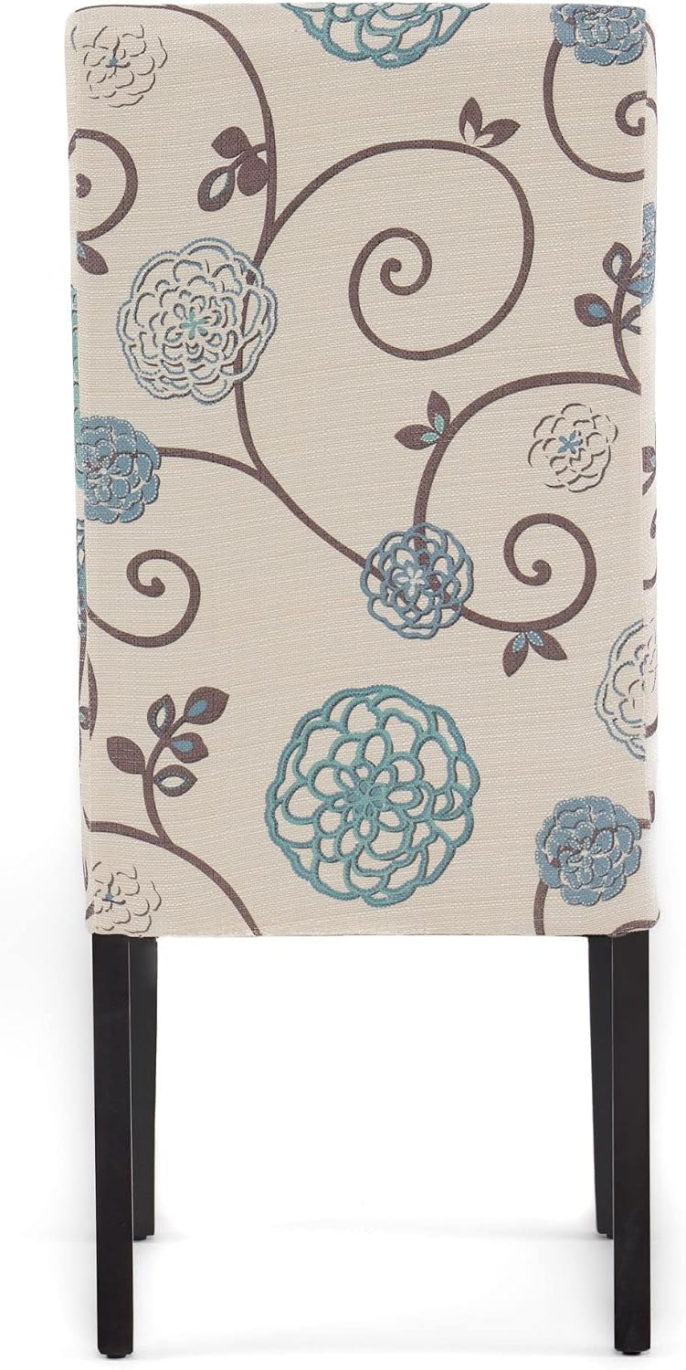 Christopher Knight Home Pertica Fabric Dining Chairs, 2-Pcs Set, Polyester White And Blue Floral