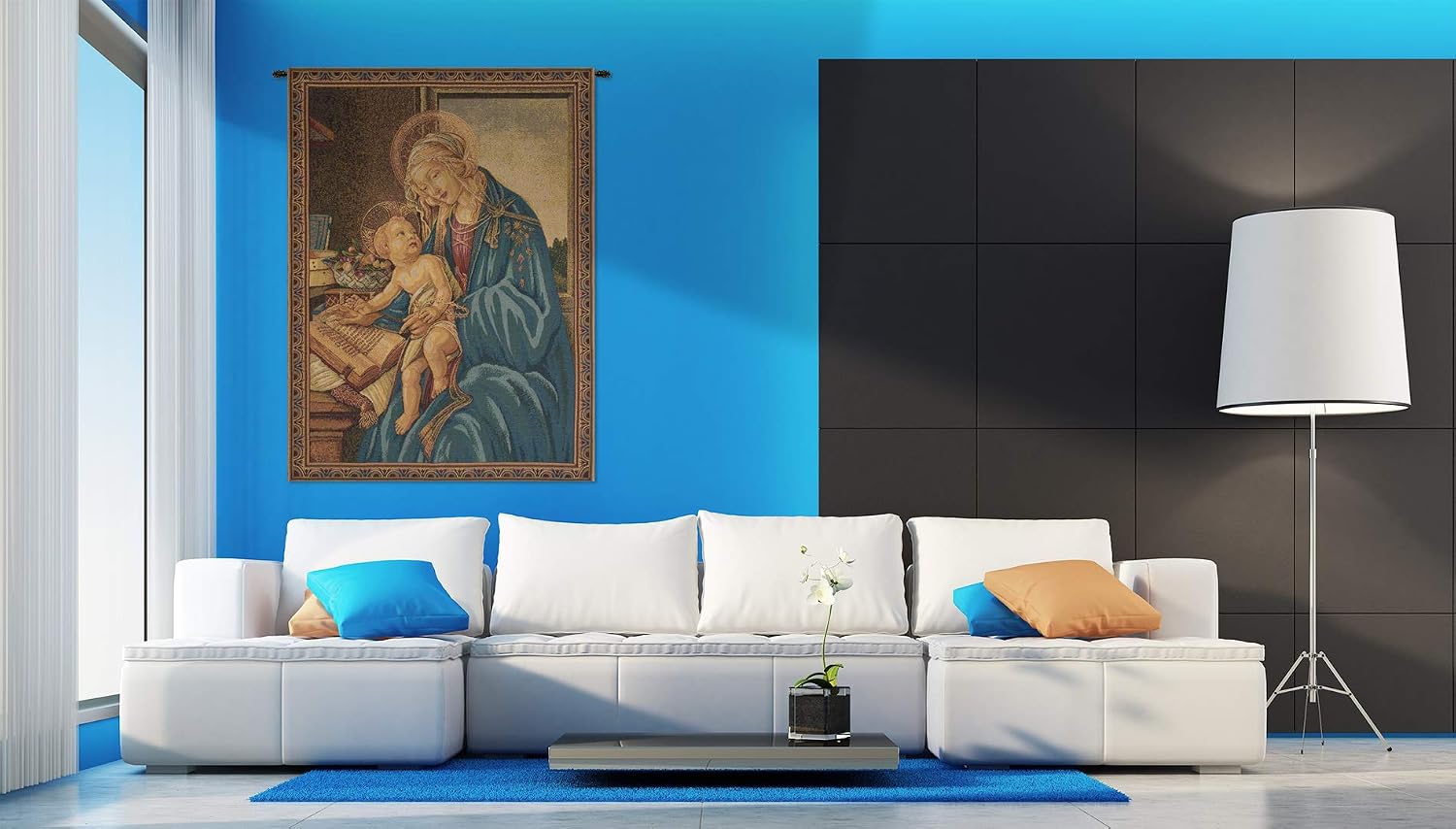 Charlotte Home Furnishings Inc. Madonna Del Libro Italian Tapestry Wall Hanging 27 X 20 Inch Viscose Cotton And Polyester Blend Wall Art Perfect For Wall Decor By Sandro Botticelli