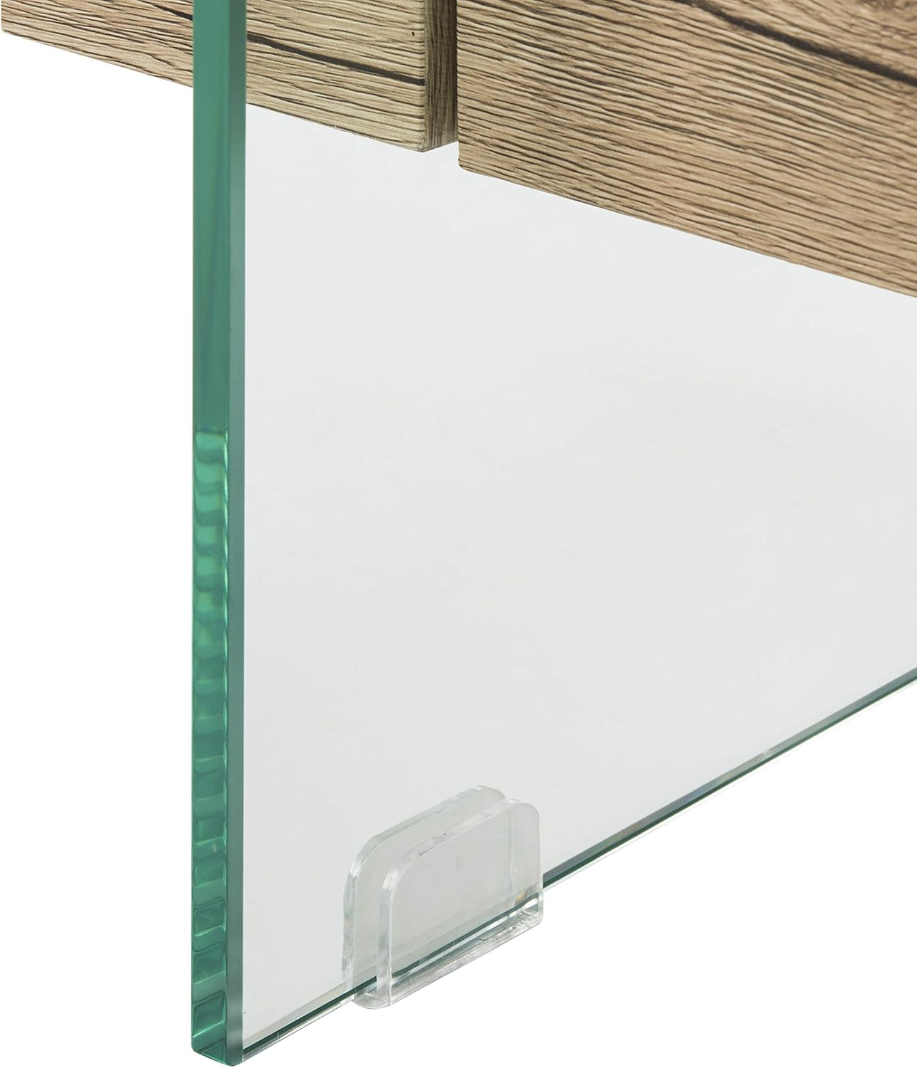 SAFAVIEH Home Collection – Kayley Rectangular Glass Coffee Table with Wood Shelf, Modern Open Frame Accent Table for Living Room (COF7004A)