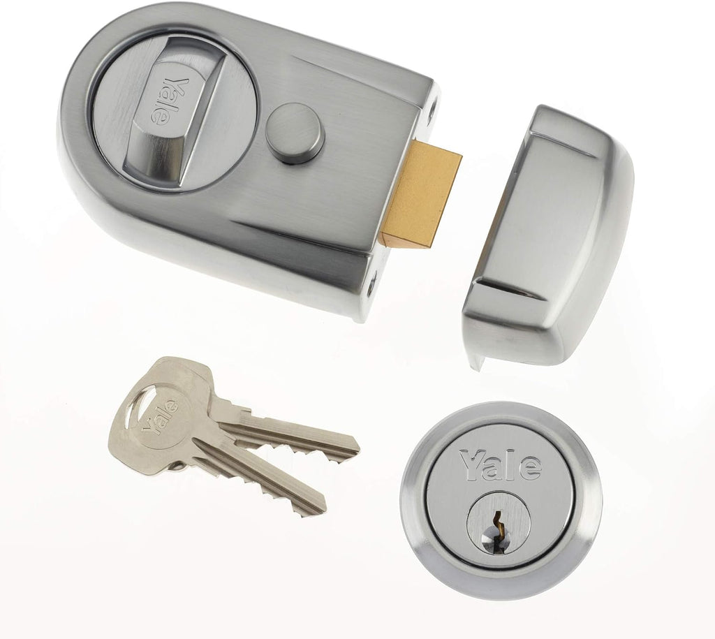 Yale P-Y3-SC-SC-60 - Contemporary Nightlatch - 60mm - Satin Chrome Finish - Standard Security