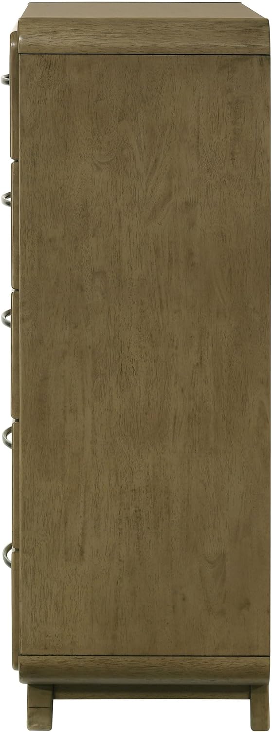 Coaster Home Furnishings - Amsbury - Wood - 5-Drawer Chest with Matte Nickel Hardware, Metal Glides and Curved Handles - Transitional - Bedroom - Nutmeg - 224275