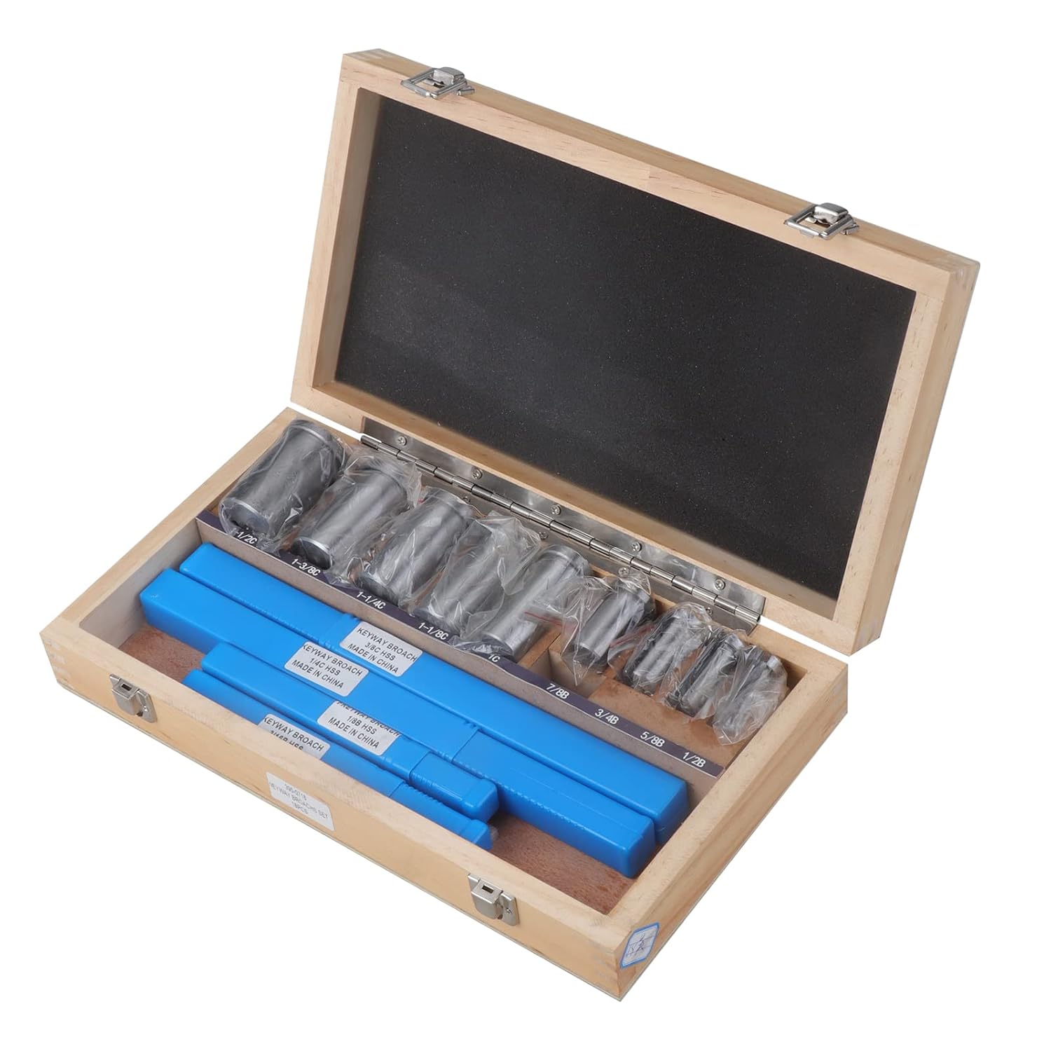 Keyway Broach Set HSS Keyway Cutting Tool for Lathe Inch Size Broaches Set (18pcs)