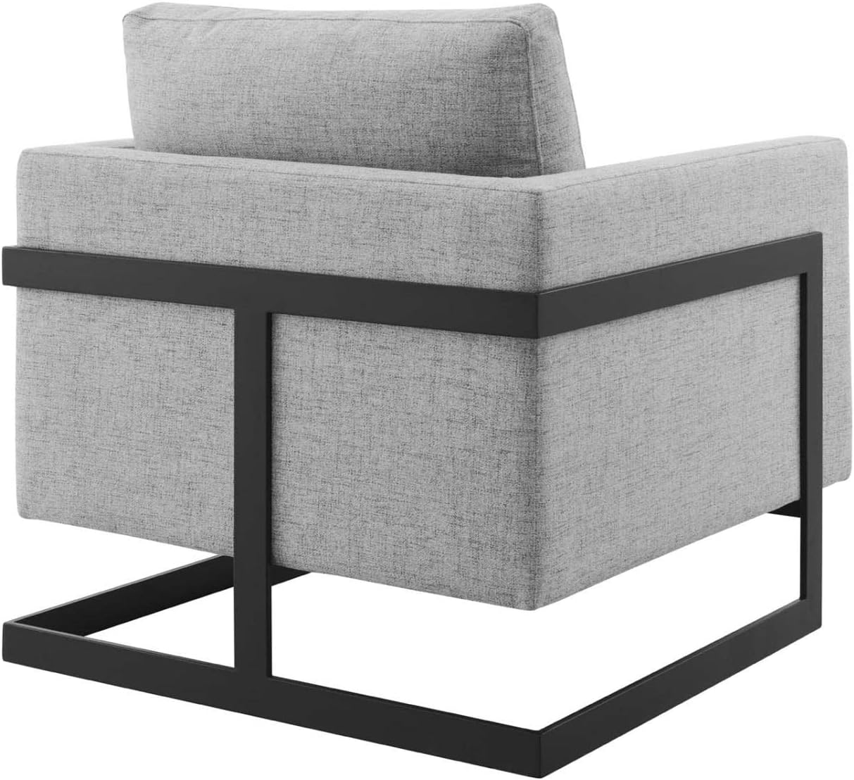 Posse Upholstered Fabric Accent Chair in Black Light Gray