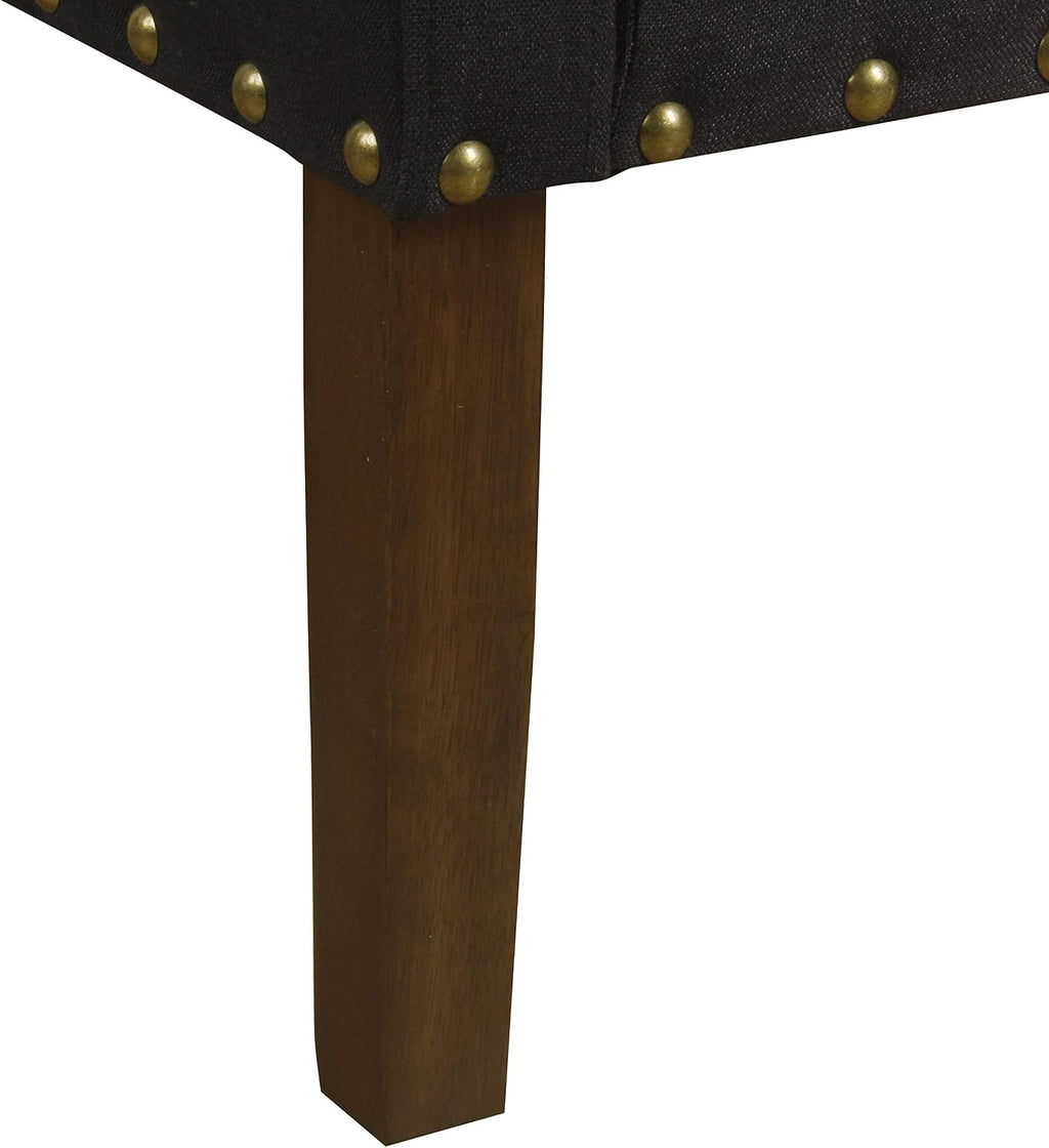 HomePop Home Decor | Upholstered Swoop Arm Accent Chair with Nailhead Trim | Accent Chairs for Living Room & Bedroom | Decorative Home Furniture, Deep Navy