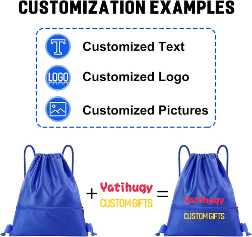 100 Pack Custom Drawstring Bags Bulk, Personalized Drawstring Backpacks with Initials Name for Sports, Draw String Back Bag for Travel Beach Dance Gymnastics Climb Trip Party Daily Use