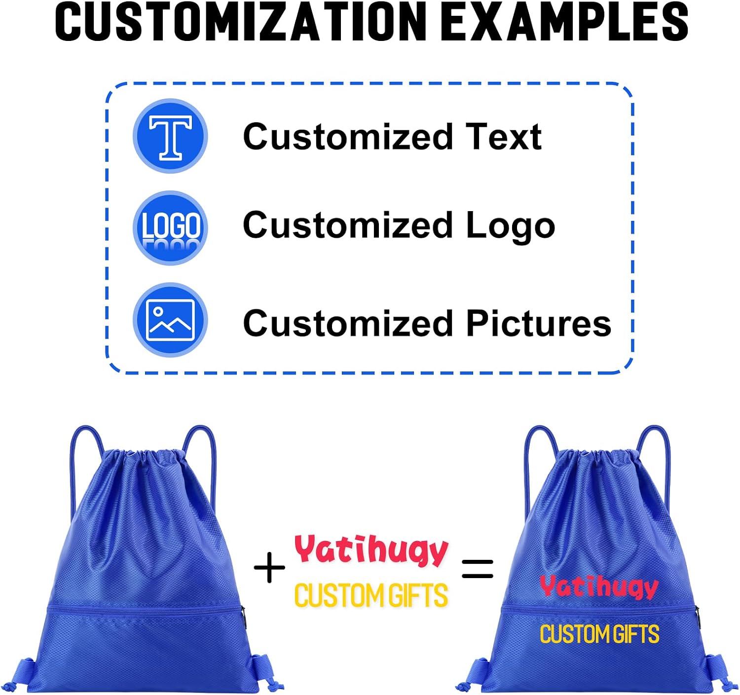 30 Pack Custom Drawstring Bags Bulk, Personalized Drawstring Backpacks with Initials Name for Sports, Draw String Back Bag for Travel Beach Dance Gymnastics Climb Trip Party Daily Use