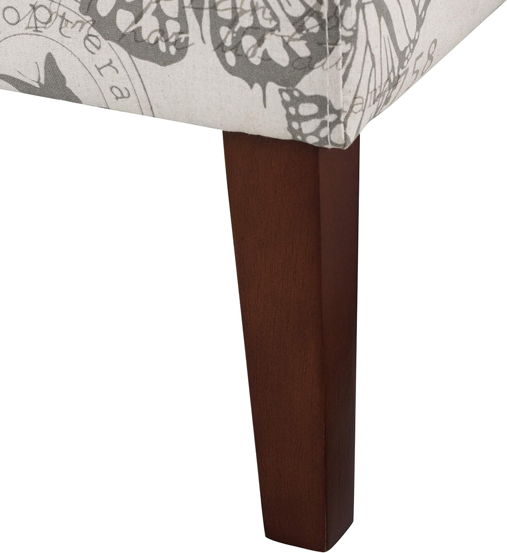Linon Butterfly, Dark Espresso Linen Lily Chair, 21.5' W x 29.5' D x 31.5' H