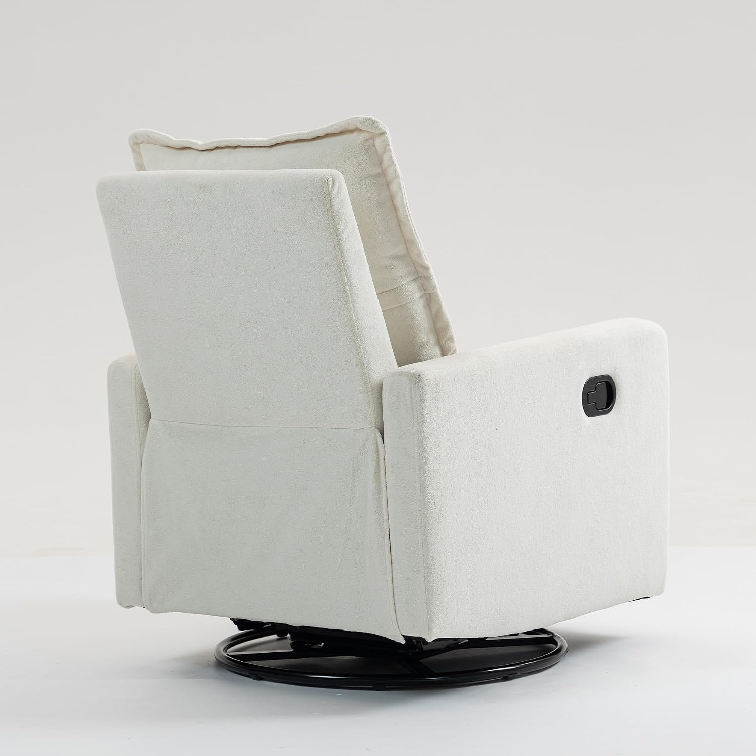 ERYE Modern Manual Reclining Chair Lovely Swivel Glider Rocker Chair for Living Room Bedroom Studio, Manual Recliner Armchair 360° Swivel Boucle Upholstered Nursery Armchair