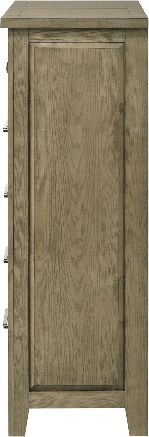 Coaster Home Furnishings - Hazlewood - Wood - 5-Drawer Chest with Bar Pull Handles, Full Extension Glides, Rustic Style and Tip-Over Restraint - Bedroom - Vineyard Oak - 207535