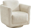 Swivel Accent Chair, 360° Chenille Barrel Swivel Chair for Living Room, Reading Nook Chair for Bedroom Small Spaces, Fully Assembled, Cream