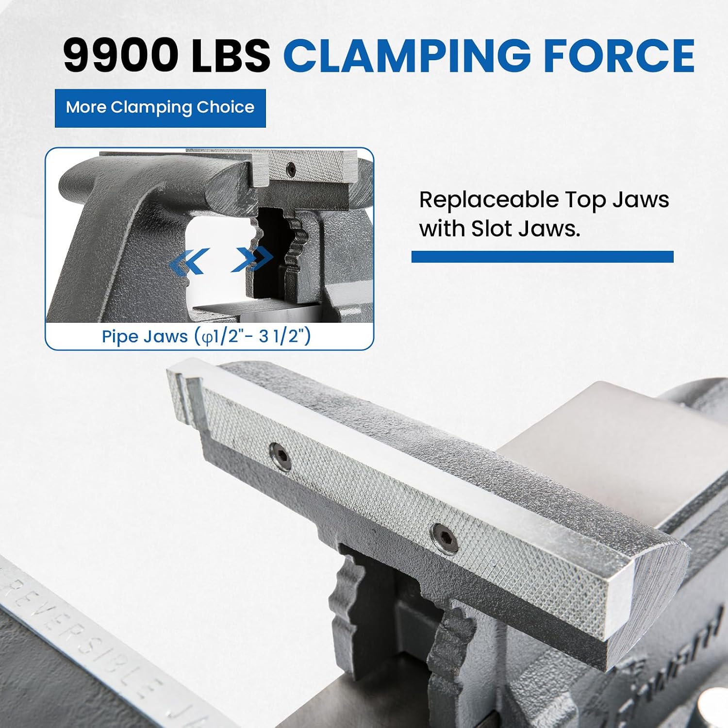 Forward CR60A 6.5 Inch Bench Vise Heavy Duty Vice with Anvil and 210 Degrees Swivel Base (6 1/2')