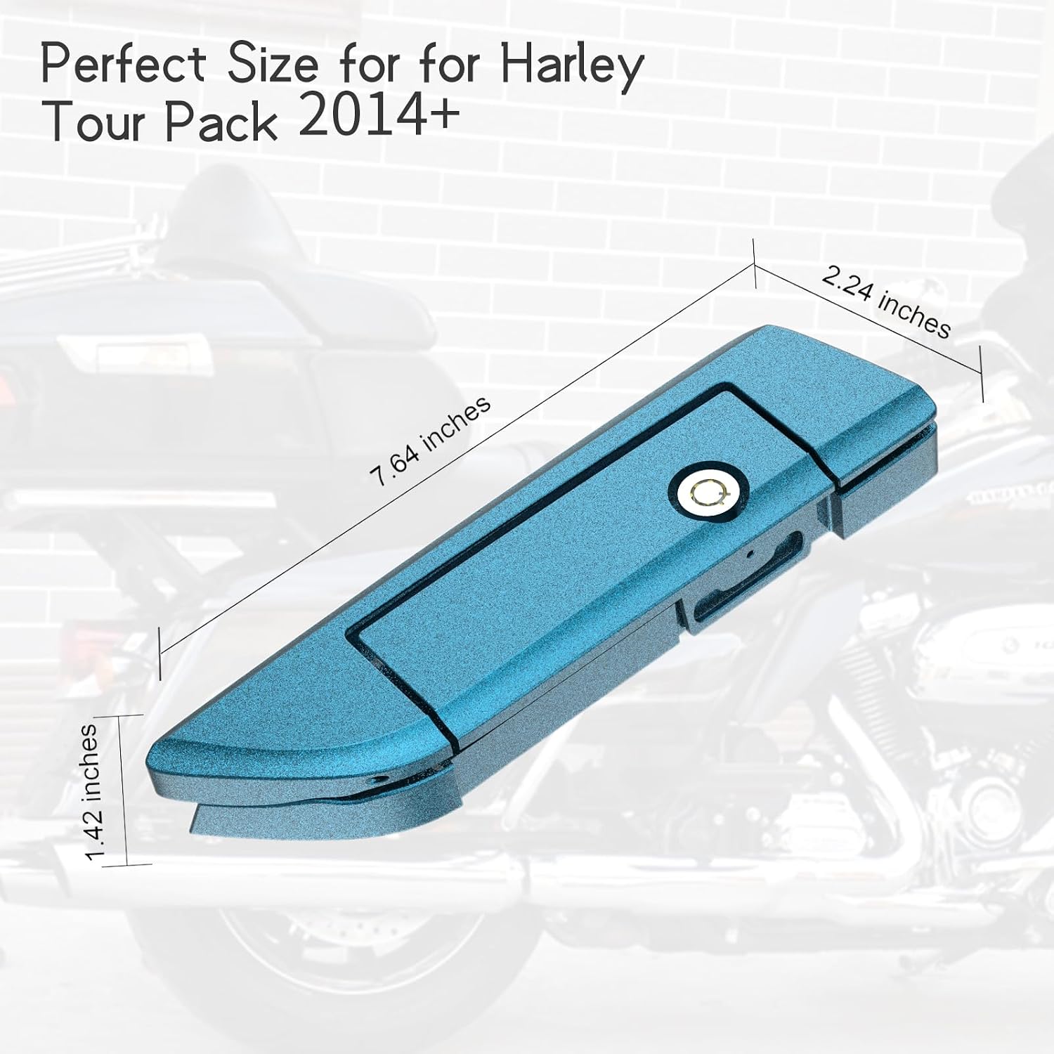 Tour Pack Latches Tahitian Teal,Tour Pack Trunk Lid Latch with Keys Fit for Harley Touring/Road King/Road Glide/Street Glide/Electra Glide/Ultra-Classic 2014+