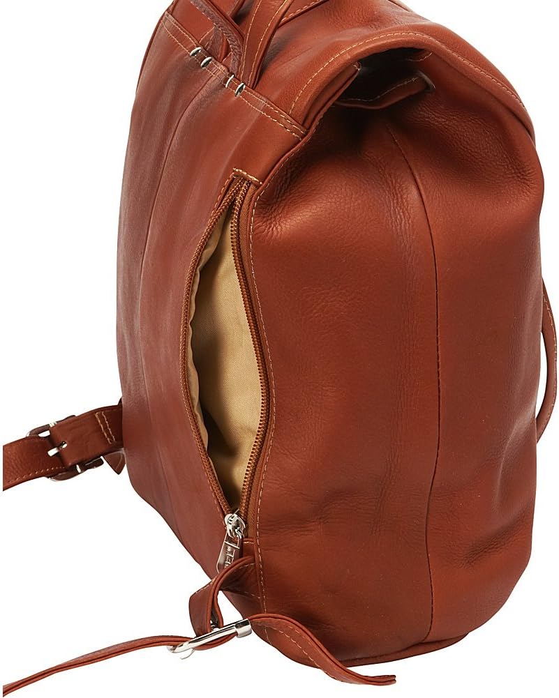Piel Leather Medium Drawstring Backpack, Black, One Size