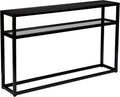 SEI Furniture - Holly & Martin Baldrick Console Table - Black - Transitional Design, Glass and Wood - Ideal for Entryway, Living Room (CK7683)