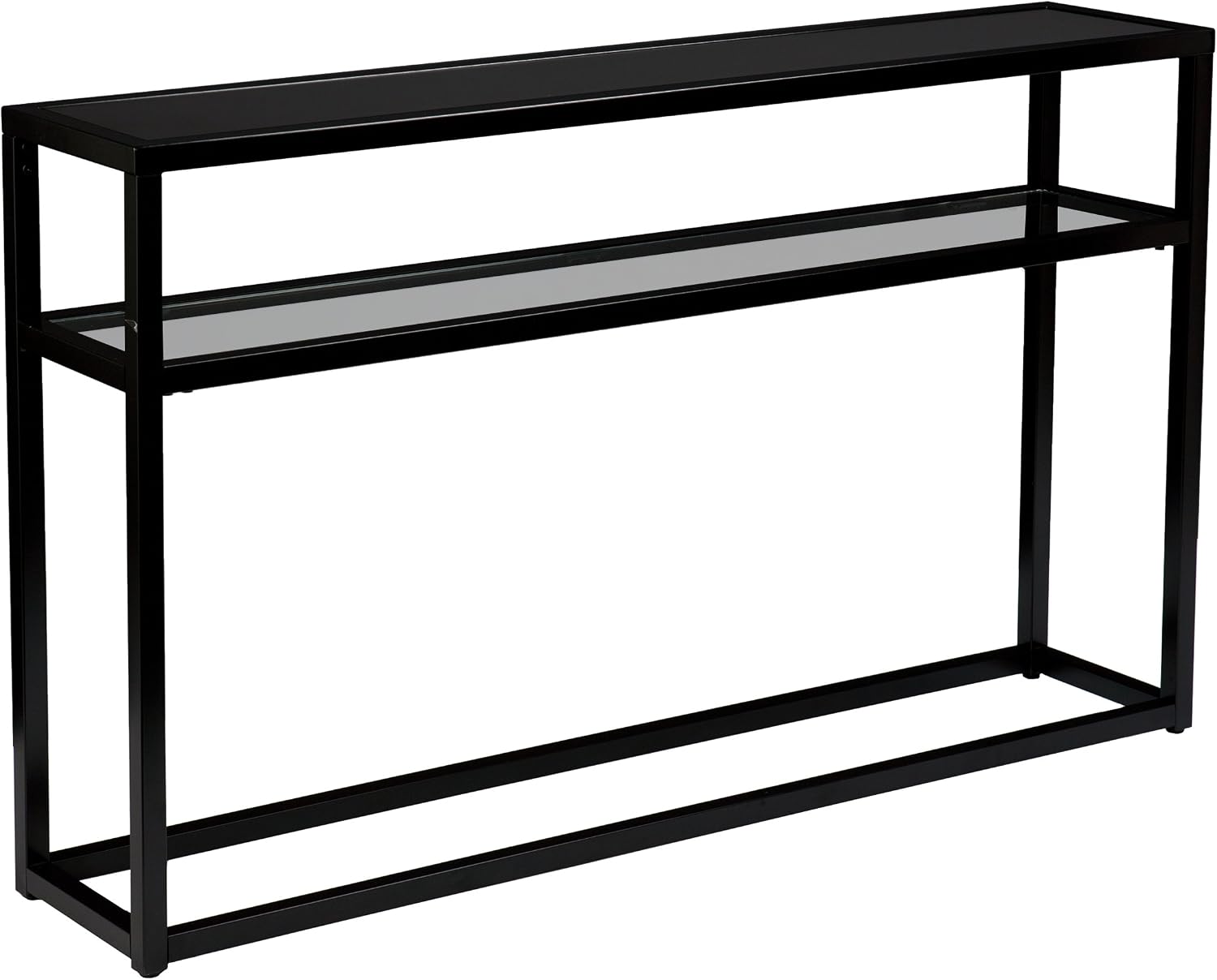 SEI Furniture - Holly & Martin Baldrick Console Table - Black - Transitional Design, Glass and Wood - Ideal for Entryway, Living Room (CK7683)