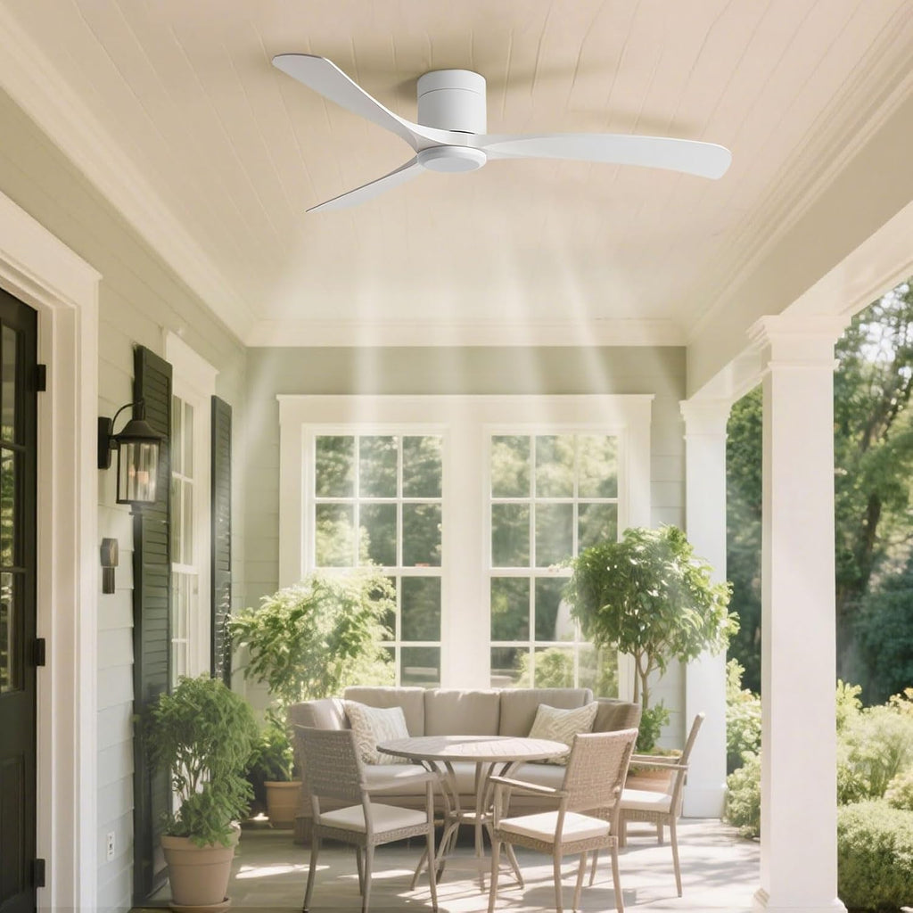 Flush Mount 38in Ceiling Fan No Light Modern Quiet Ceiling Fans with Remote Control 6 Speeds Low Profile Ceiling Fan Without Light 3 Blades for Bedroom Living Room Restaurant Patio Indoor