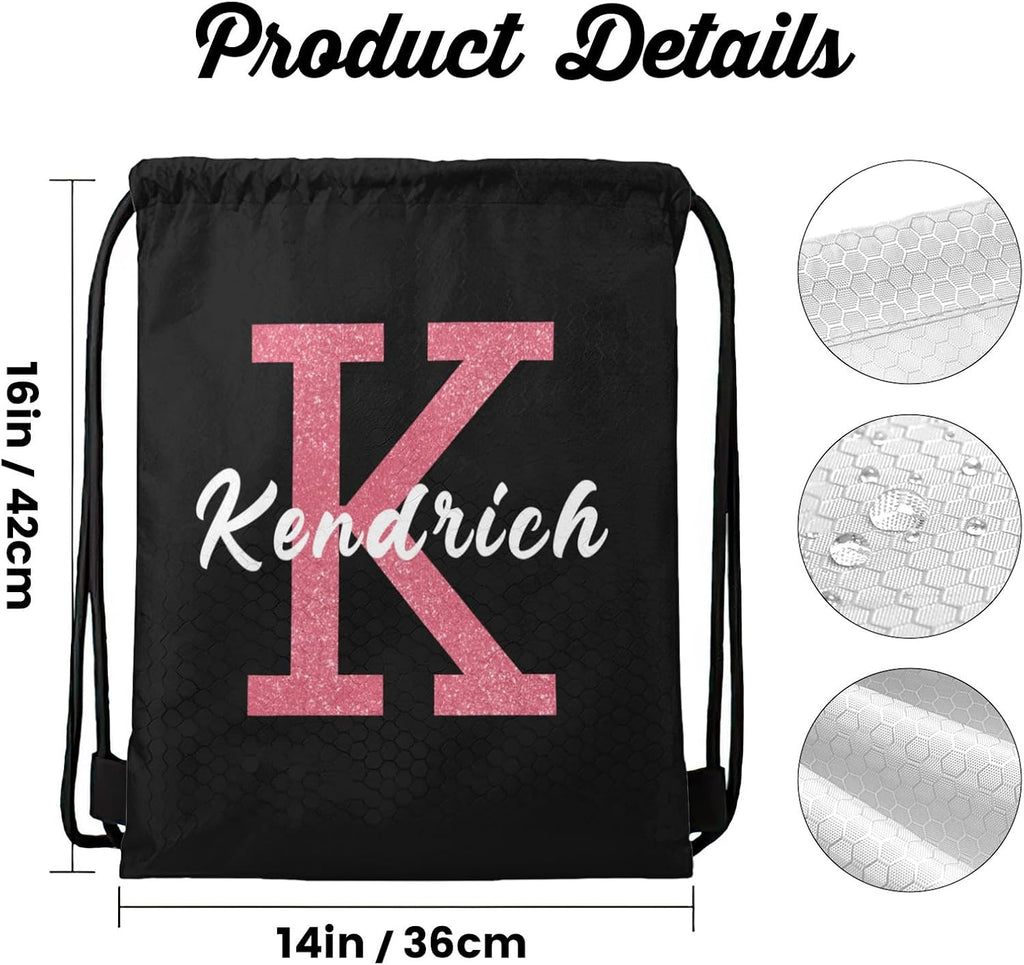 Custom Drawstring Backpack with Logo/Text Personalized Bulk Beach Draw String Bags for Small Business Swim Sport Camping Vacation Travelling Gym Men Women-50 PCS