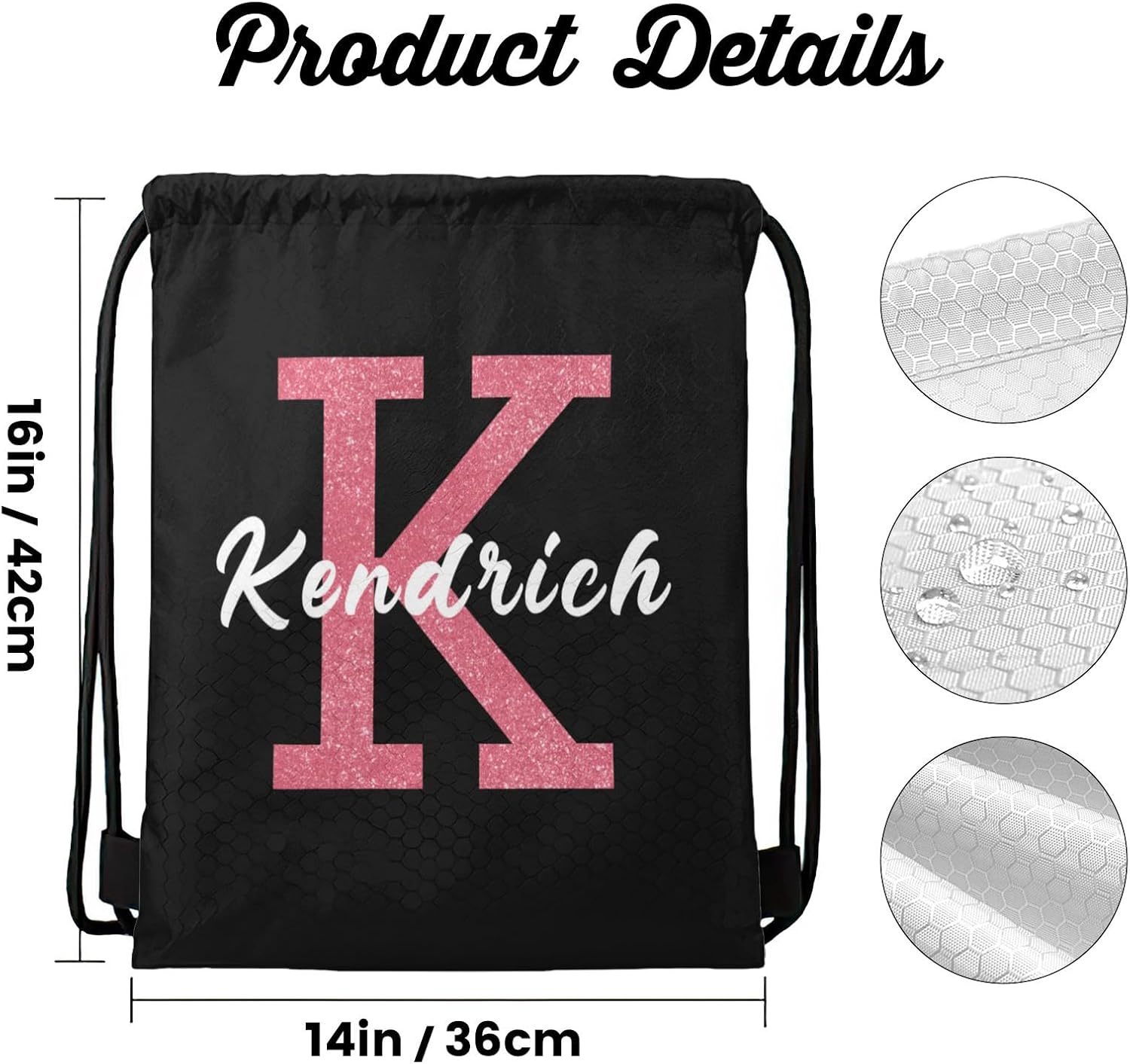 Custom Drawstring Backpack with Logo/Text Personalized Bulk Beach Draw String Bags for Small Business Swim Sport Camping Vacation Travelling Gym Men Women-50 PCS