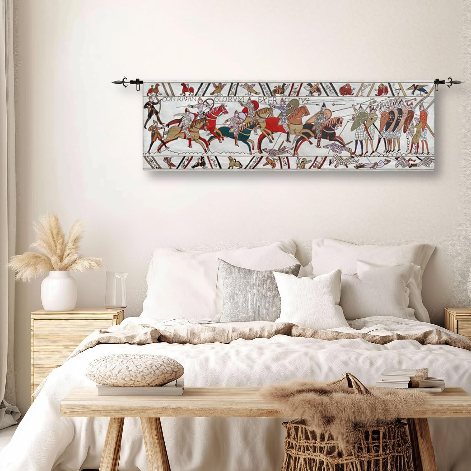 ORIMONY Bayeux Woven Tapestry Reproduction, Norman Conquest Vintage Medieval Tapestry Wall Hanging for Room Decor (01-18L x57W)
