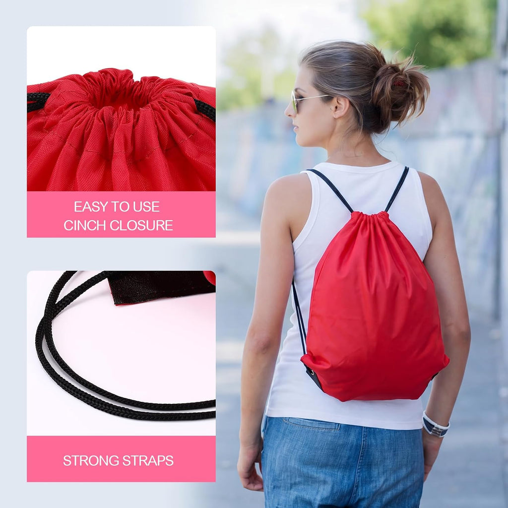 Shappy 300 Pcs Drawstring Backpack Bulk Sports Gym Cinch Bag Polyester String Bag for Men Women (15 Colors)