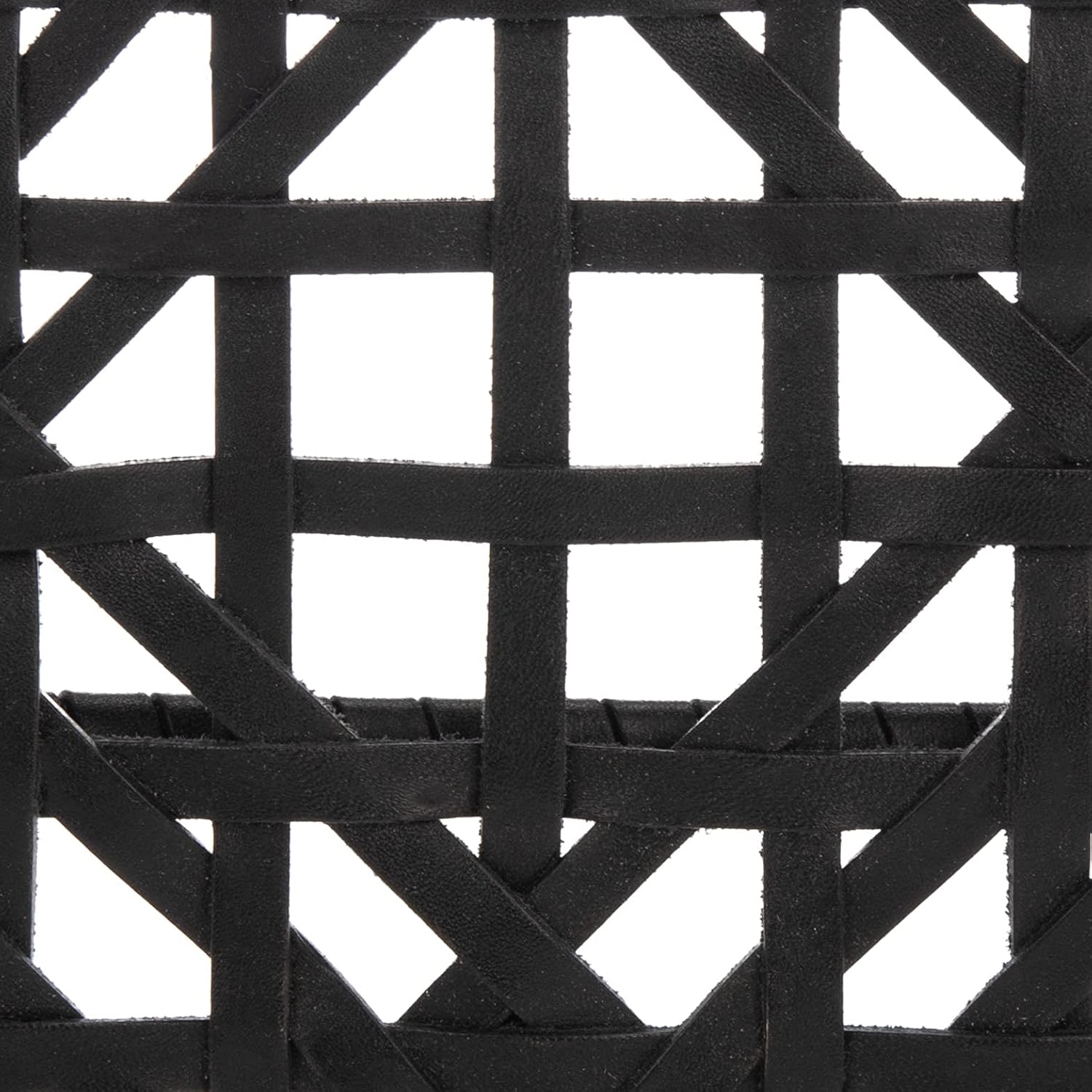 SAFAVIEH Home Collection Munro Black Sungkai Wood/Black Leather Woven Accent Chair (Fully Assembled)