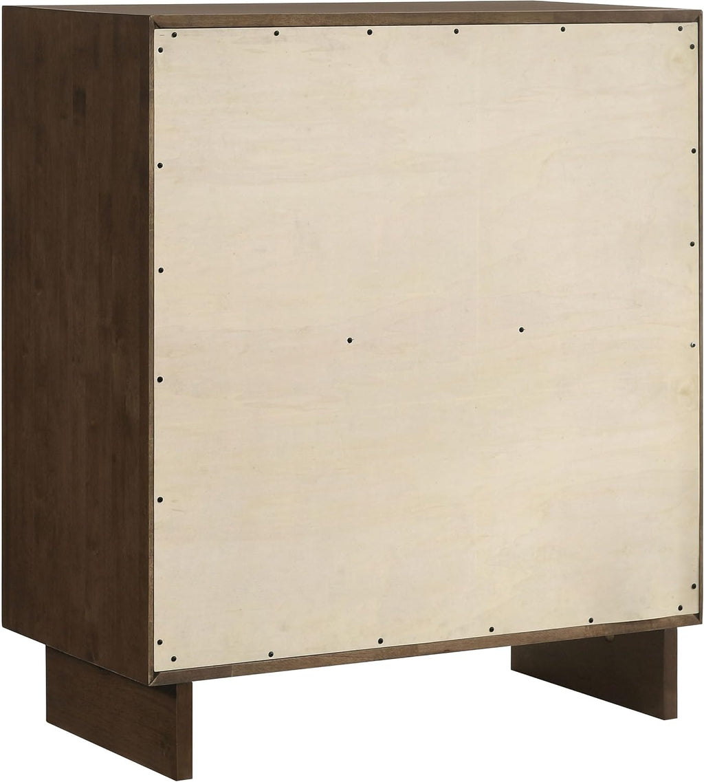 Coaster Home Furnishings - Glenwood - Wood - 4-Drawer Chest of Drawers with Mitered Trim, Felt-Lined Top and Fingertip Pulls - Transitional - Bedroom - Warm Brown - 225015