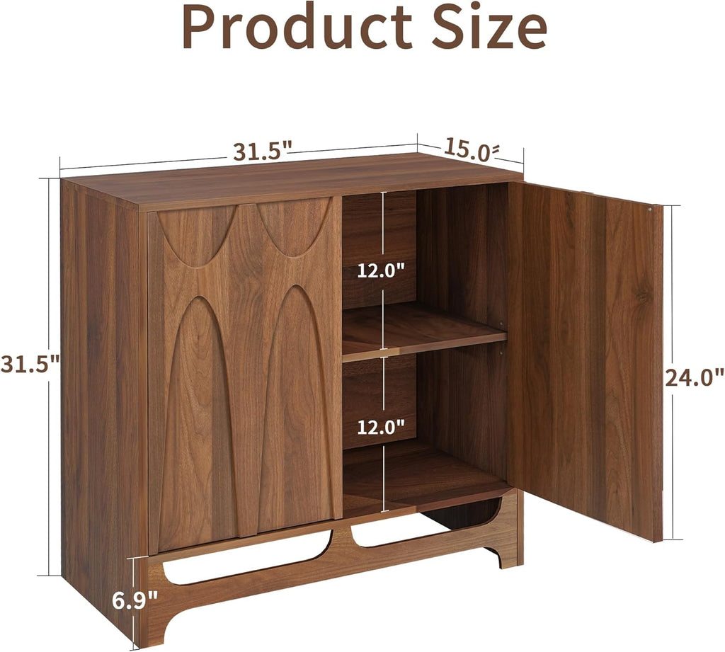 Bifins Sideboard Buffet Cabinet with Storage, 31.5' Mid Century Modern Storage Cabinet with Adjustable Shelf and 2 Doors for Dining Room, Living Room,Entry