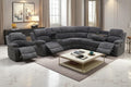 A Ainehome Furniture Sectional Couch Recliner Sofa Set with Storage, Corduroy Sofa Sets Manual Reclining Sectional Couches for Living Room with 3 Recliner Seats(Living Room Set, Dark Grey)