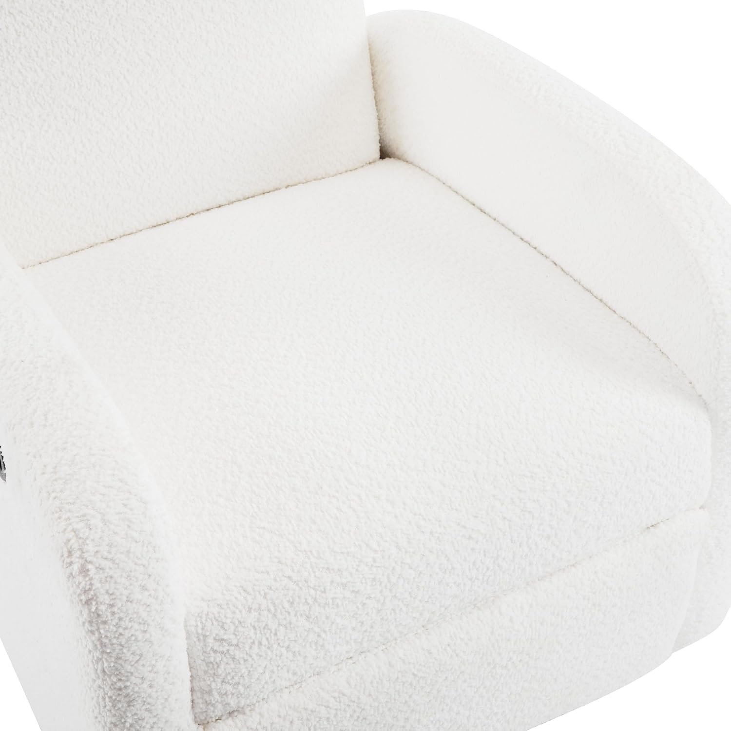 Christopher Knight Home Sidney Boucle Fabric Upholstered 360° Swivel Chair, Push-Back Recliner, Solid Wood Glider Recliner with Rotation, Living Room Lounge Chair, Adjustable Backrest, Milky White