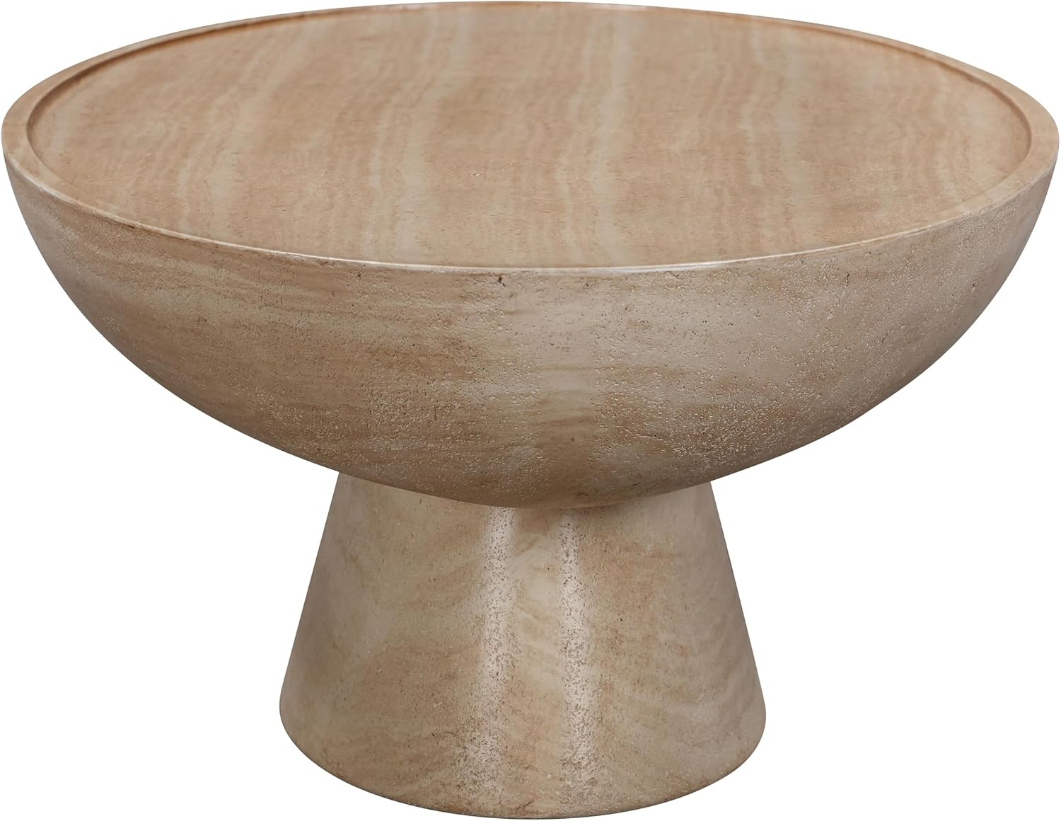 Tov Furniture Eclipse Textured Faux Travertine Indoor/Outdoor Coffee Table