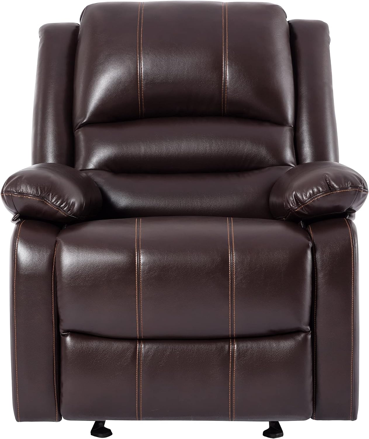 Watson & Whitely Power Recliner Chair for Adults, Faux Leather Electric Reclining Chair for Living Room, Upholstered Recliner with USB Port, Dark Brown
